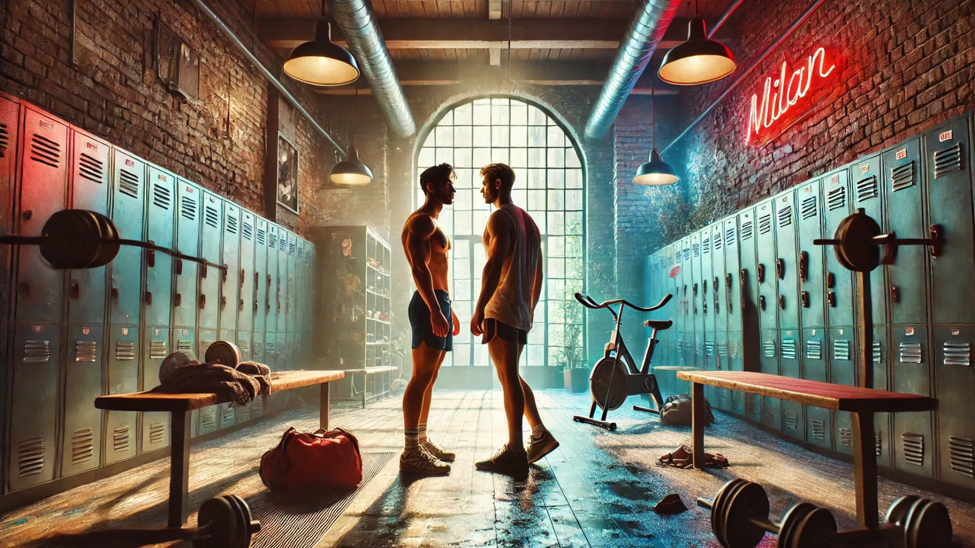Scintille in palestra: incontro gay nello spogliatoio