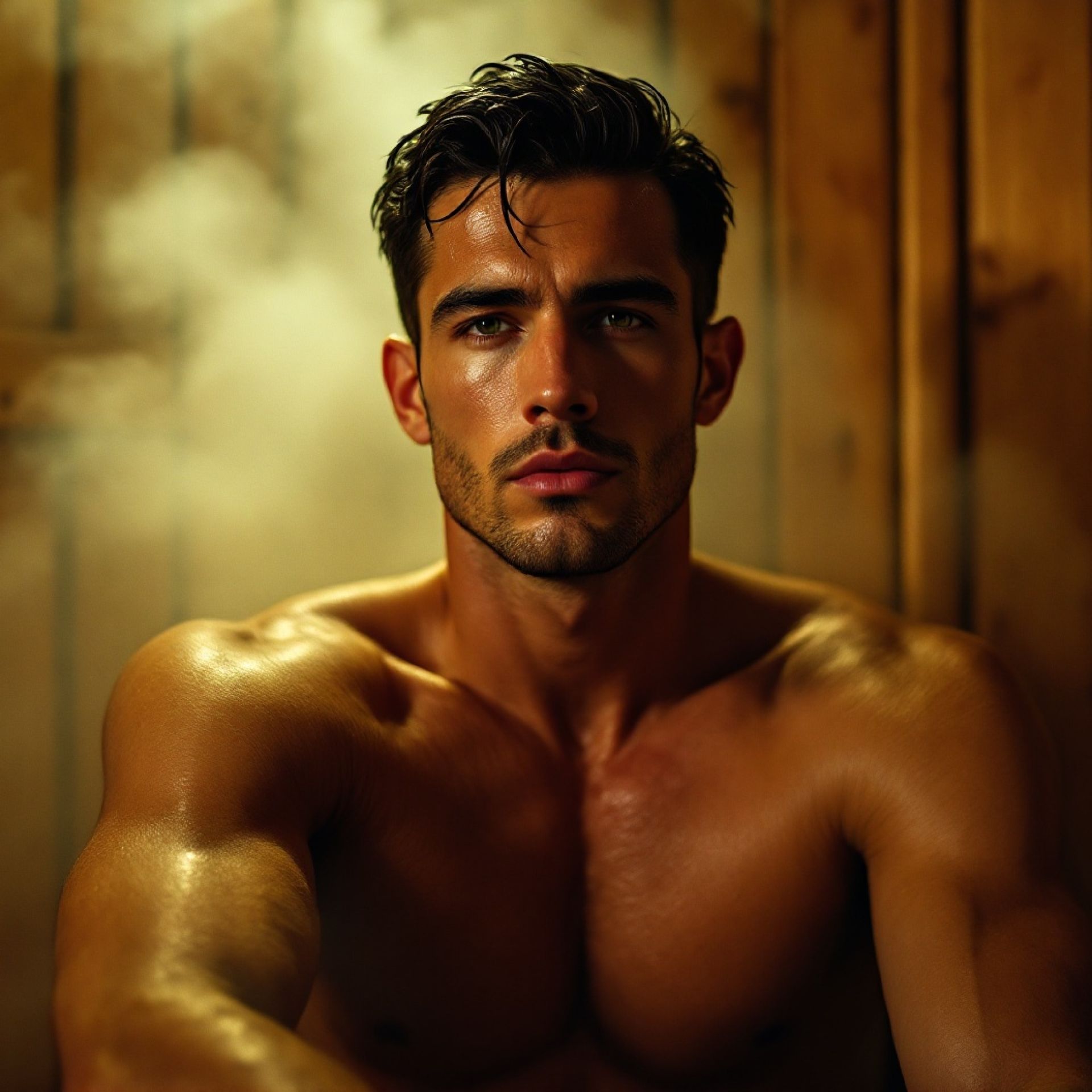 Sauna gay Milano: Marco in una cabina privata dell'Apollo Club
