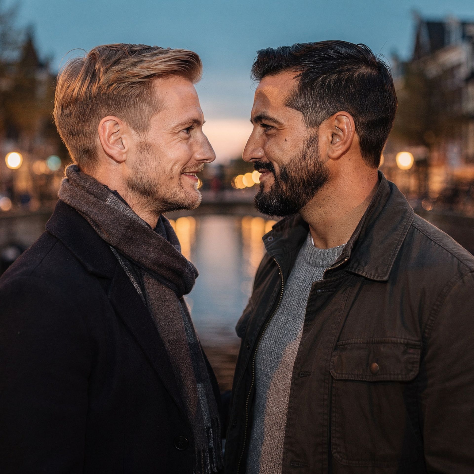 Gay weekend romantico Amsterdam: Lorenzo e Andrea sul ponte del Keizersgracht