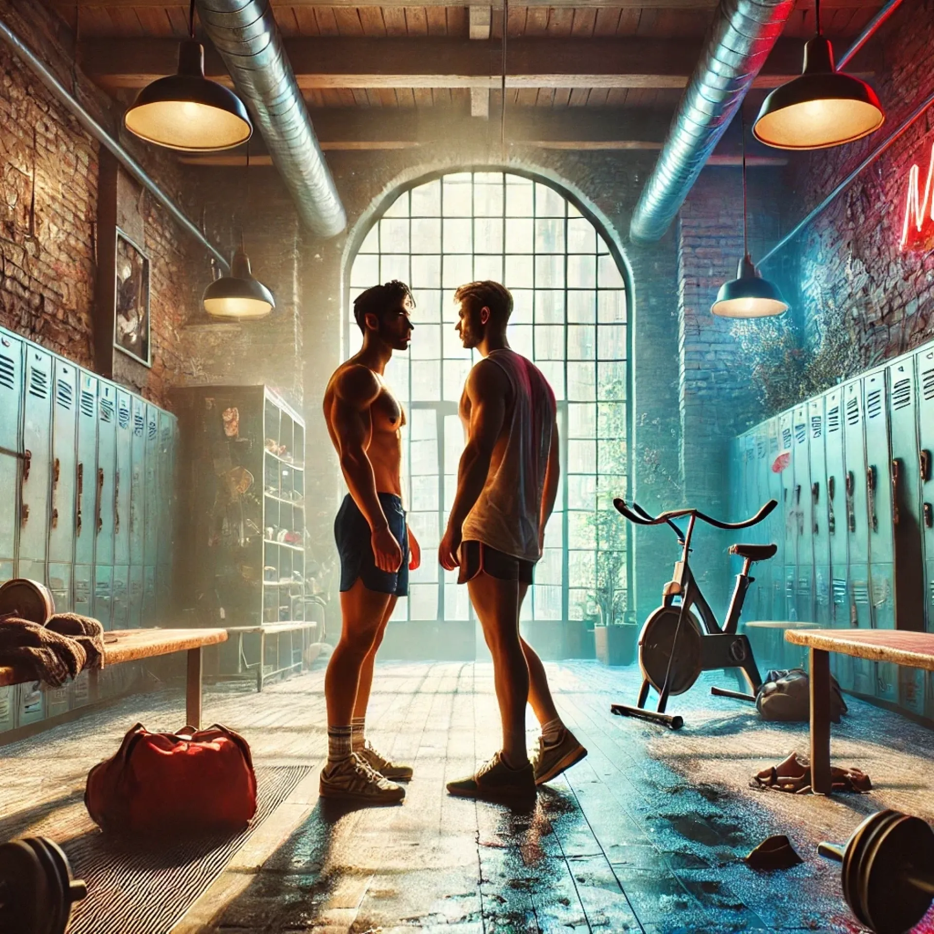 Scintille in palestra: incontro gay nello spogliatoio