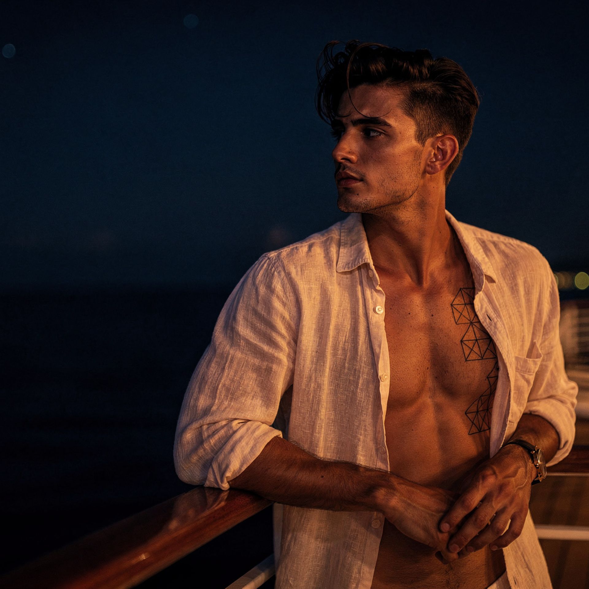 Crociera gay Mediterraneo - Tommaso in mare
