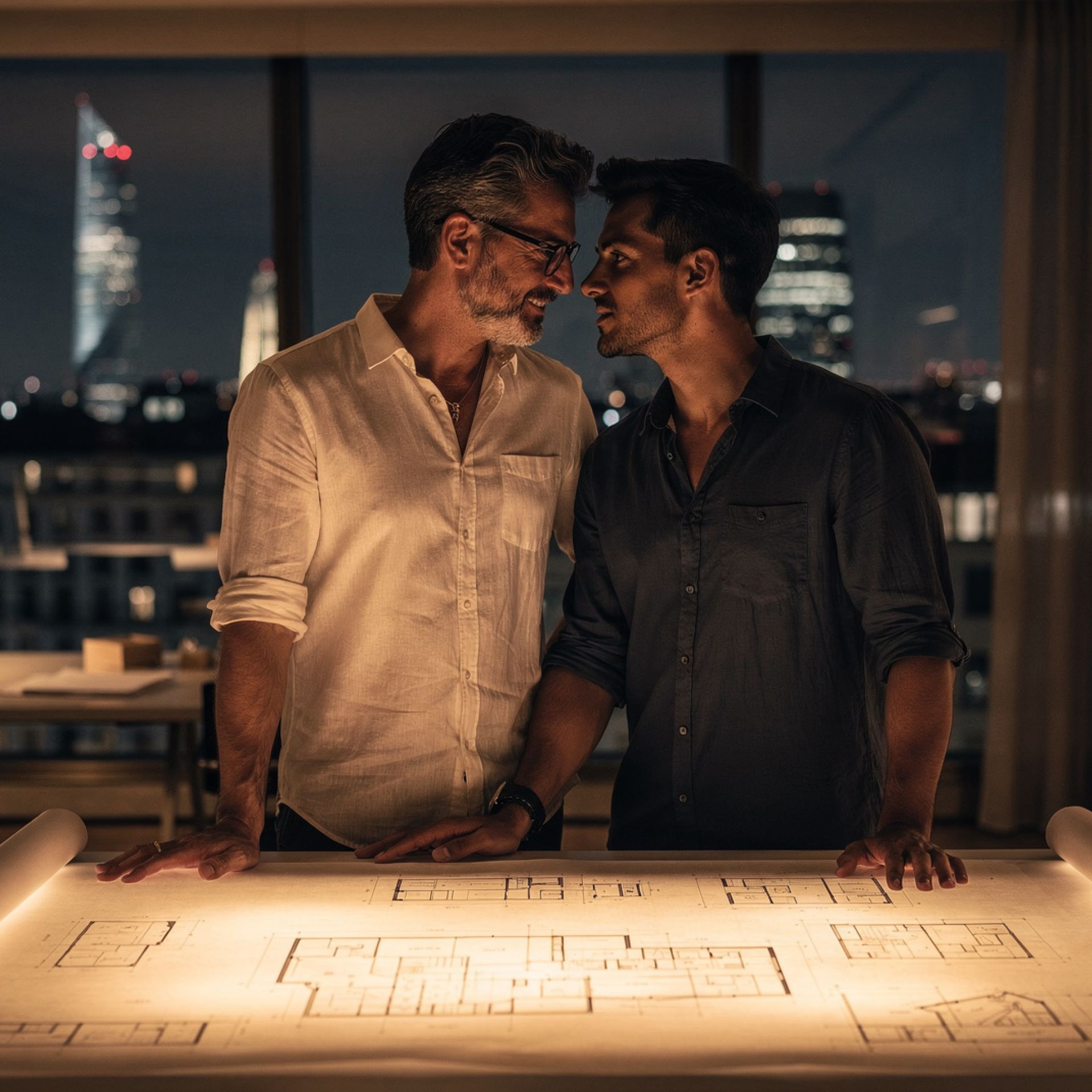 Racconti gay neoassunto: Luca e Marco in studio notturno
